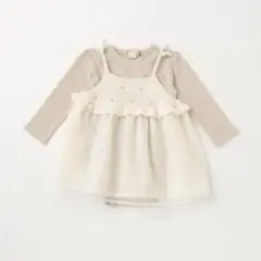 petit main プティマイン チュール切替OPロンパースセット 80