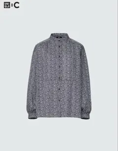 UNIQLO:C　ユニクロシー　ボリュームスリーブプリントブラウス　L
