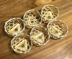 ミニ竹籠　小物入れ　菓子入れ　直径約6cm