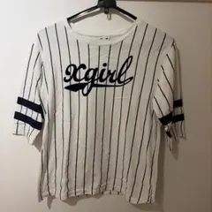 X-girl ストライプ柄 半袖Tシャツ