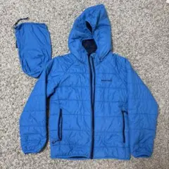 mont-bell モンベルフード付きダウンコート 青　リバーシブル140