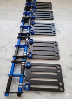 ブラック×ブルー 2連チェーン付 カスタムニックス風ベルトループ 腰道具 腰袋