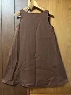 【美品クリーニング済】Steven Alanブラウンノースリーブひざ丈ワンピース