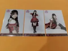 岩立沙穂　AKB48 20周年記念　赤チェック衣装　生写真　3種コンプ