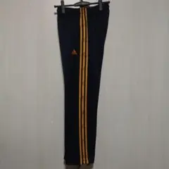 ☆アディダス CLIMALITE ジャージ パンツ 下 メンズ Sサイズ 紺/橙