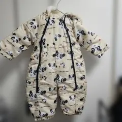 1*マ様 90サイズ　パンダ柄ファー付きスキーウェア(子ども用)