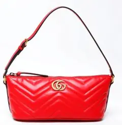 GUCCI グッチ GGマーモント ショルダーバッグ レッド