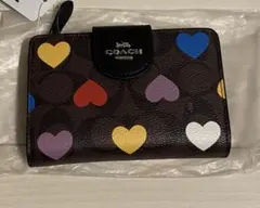 COACH ハート柄 二つ折り財布CP418
