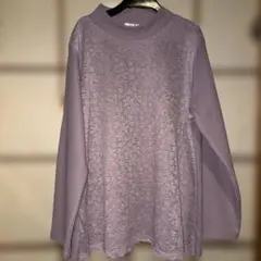 新品同様 レースチュニック 長袖 パープルピンク 3Lサイズ