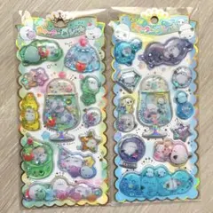 キラキラウォーターinシール　シマエナガ　2枚セット　クラックス　ウォーターイン