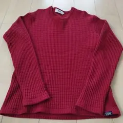 AZUL by MOUSSY ワッフル編み ニットセーター L 赤
