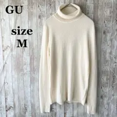 良品✨GU タートルネック ニット M アイボリー シンプル きれいめ 無地