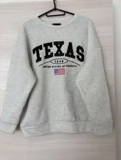 SHEIN トレーナー グレー L TEXASデカロゴ　ビックロゴ　裏起毛