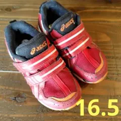 ASICS 赤 スニーカー 16.5 cm ベルクロ