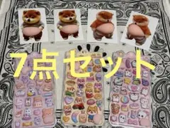 7点セット ぷくぷくシール 立体ステッカーデコ シール帳 おしりシール　柴犬