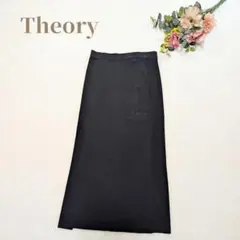 【セオリー】 ブラック タイトスカート サイズS バックスリット リブニットのサムネイル