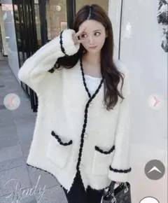 Rady　バイカラー　ニット　コート　カーディガン