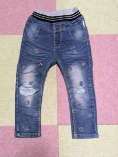 刺繍入りデニムパンツ 2XL