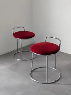 ジャパンヴィンテージ レトロモダン スツール 2脚セット ミニマルデザイン