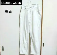 美品　GLOBAL WORK　 テーパード デニム パンツ　白　M　美脚のサムネイル