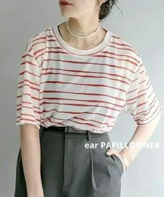 ear PAPILLONNER シアーボーダーTシャツ【SUM1 STYLE】のサムネイル