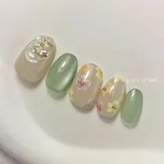新作♡うるうるマグネット×カラフルフラワーネイル♡