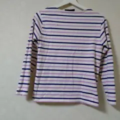 SAINT JAMES 長袖Tシャツ 白・紫・紺ストライプ