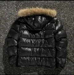 00’s flight fur down jacket ギャル男 平成 光沢 黒