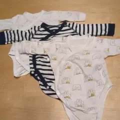 ベビー肌着 3枚セット ユニクロ　ボディスーツ　長袖　前開き