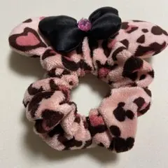 ミニーマウス シュシュ レオパード柄 ピンク