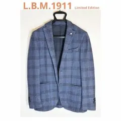 LBM1911 シルク混 チェックジャケット M きれいめ デート 伊製
