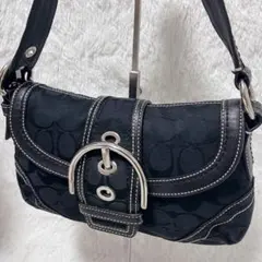 Coach Soho Signature Shoulder Bag Black