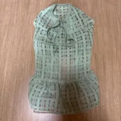 薄緑色 チェック柄 グリーン 犬服