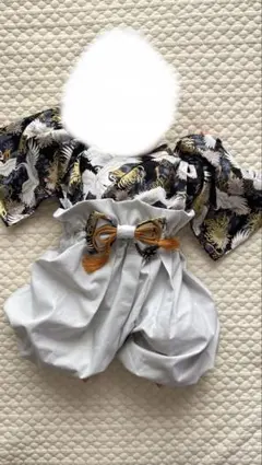 男の子 袴ロンパース 80 お食い初め 100日 初節句 ハンドメイド