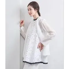 ユナイテッドアローズ新品クロッシー エンブロイダリー ノースリーブニット