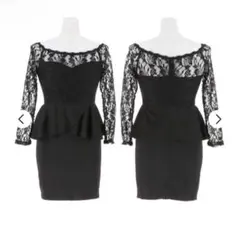 dazzy デイジー ナイトキャバドレス ペプラム レディース L 黒