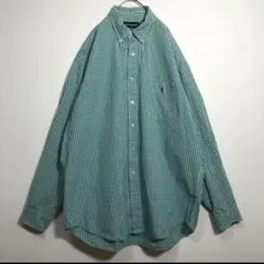 ラルフローレン　ワンポイント刺繍　チェック柄　長袖　シャツ