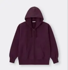 GU ヘビーウェイトスウェットフルジップパーカー　ワインレッド　L