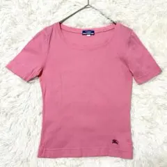 【バーバリーブルーレーベル】トップス Tシャツ 半袖 ホースロゴ ピンク M