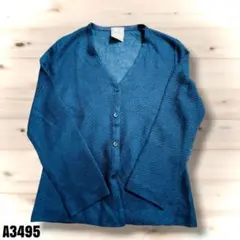Sybilla 美品 カーディガン 前面ボタン付き M ネイビー A3495のサムネイル