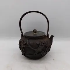龍文堂 四角 鶴 雲 鉄瓶 茶器 茶道具 煎茶道具 - メルカリ