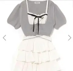 BUBBLES ケーブルフリルワンピース　アイボリー BUBBLES ケーブルフリルワンピース アイボリー 新しい BUBBLES