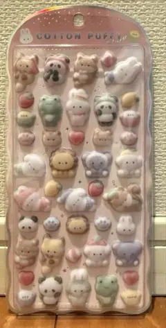 【正規品】コットンパフィーシール　フロッキー　アニマル