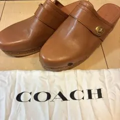COACH コーチ ターンロック レザー クロッグ レディースのサムネイル