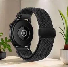 【2本セット】黒 22mm 編み込みバンド