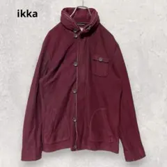 ikka コーデュロイジャケット XL ワインレッド スタンドカラー カジュアル