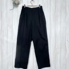 ユニクロ/UNIQLO (M) ワイドレッグ スラックス ブラック 美品