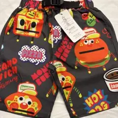 新品未使用タグ付　JAM ジャムハンバーガー柄 半ズボン 110cm チャコール