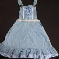 デニムブルー ジャンバースカート 140