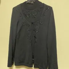 黒　刺繍　アンサンブル　カーディガンと半袖